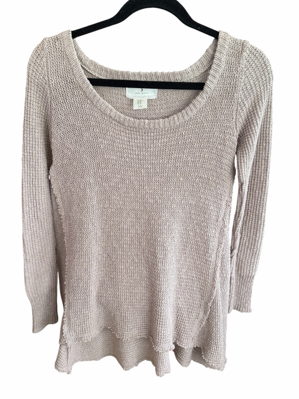 Ruby Moon Anthropologie Waffle Knit Cotton Tunic Sweater Women's Size XS